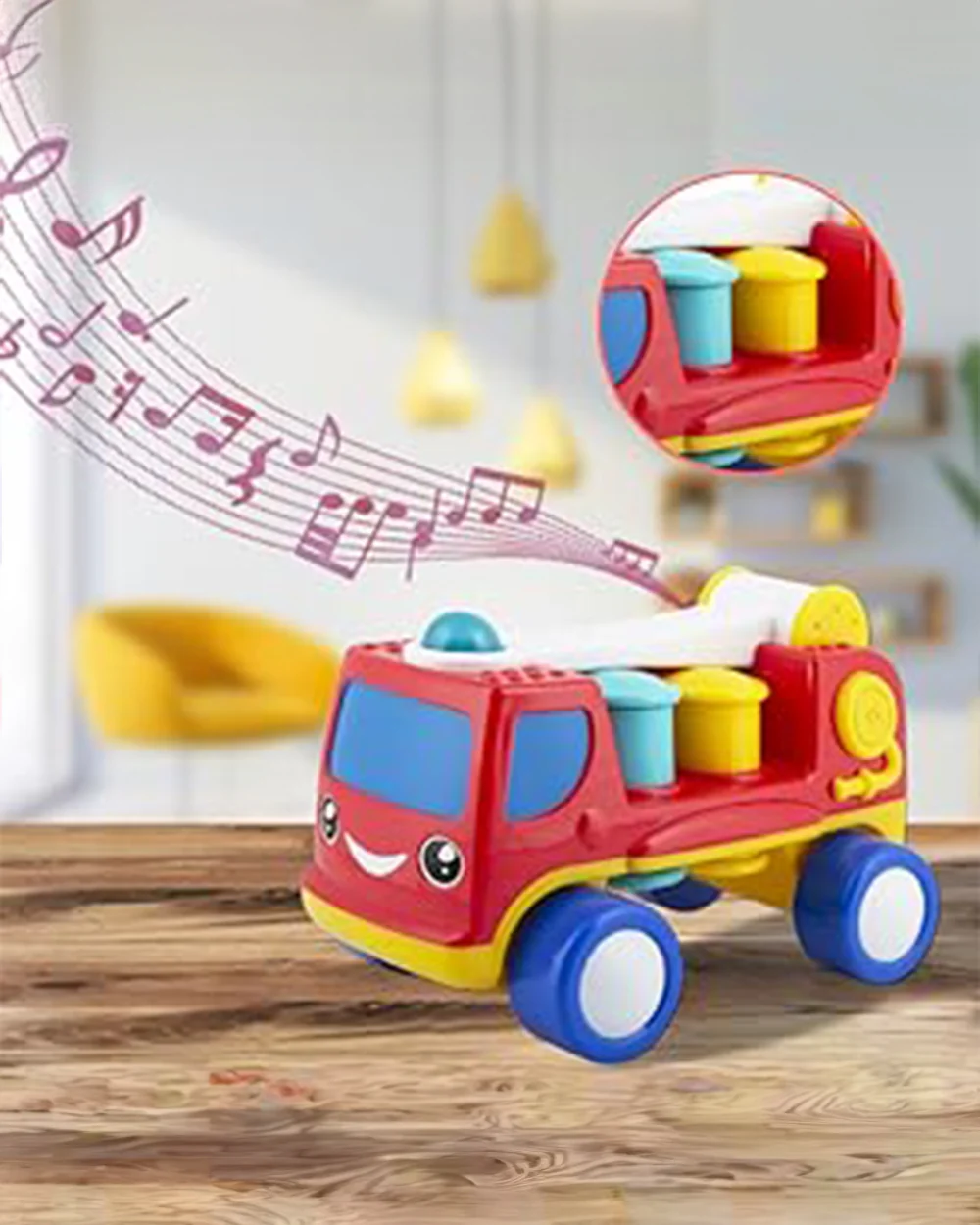 Funskool Giggles Peg Basher Fire Engine Musical Toy-12M+ - Image 12
