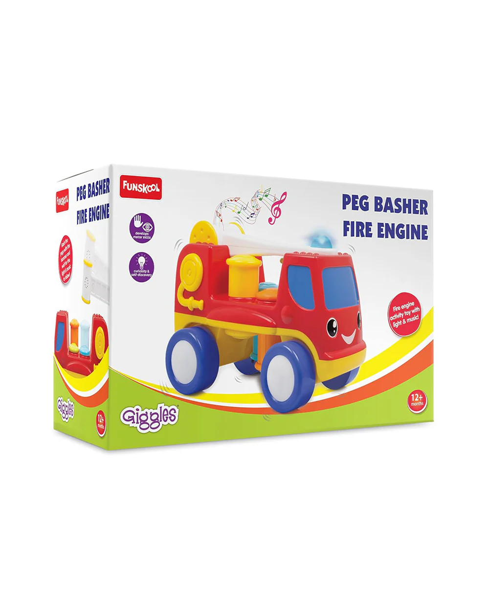 Funskool Giggles Peg Basher Fire Engine Musical Toy-12M+ - Image 3