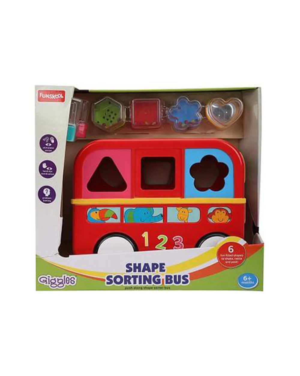 Funskool Giggles Shape Sorting Bus-Shape Sorter & Stacker-Learning & Educational Toys-12M+ - Image 2