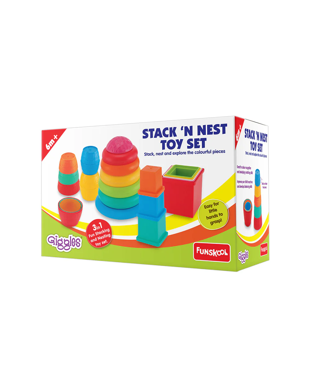 Funskool Giggles Stack N Nest-Shape Sorter & Stacker-Learning & Educational Toys-12M+ - Image 2