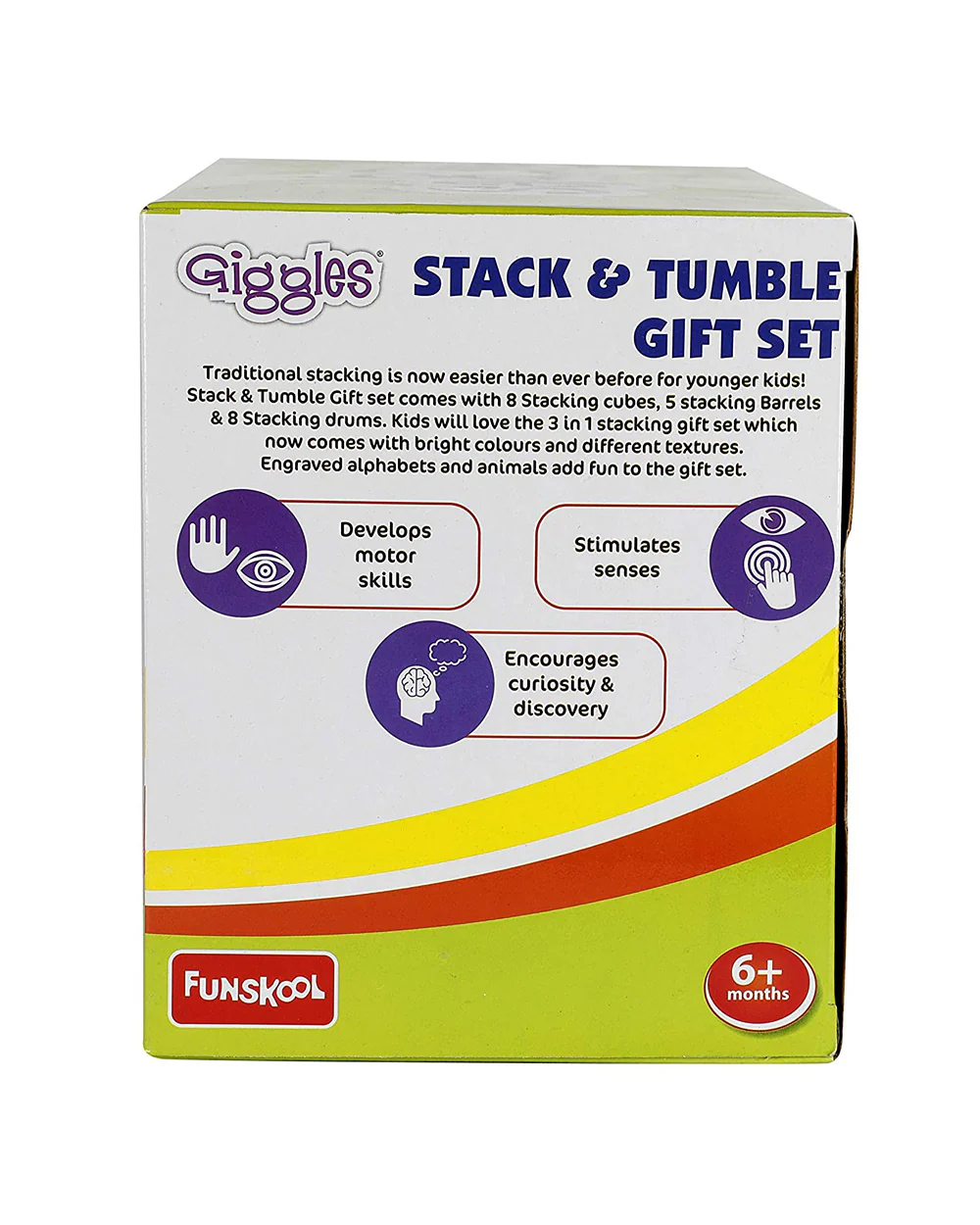 Funskool Giggles Stack N Tumble Gift Set-Shape Sorter & Stacker-Learning & Educational Toys-12M+ - Image 6