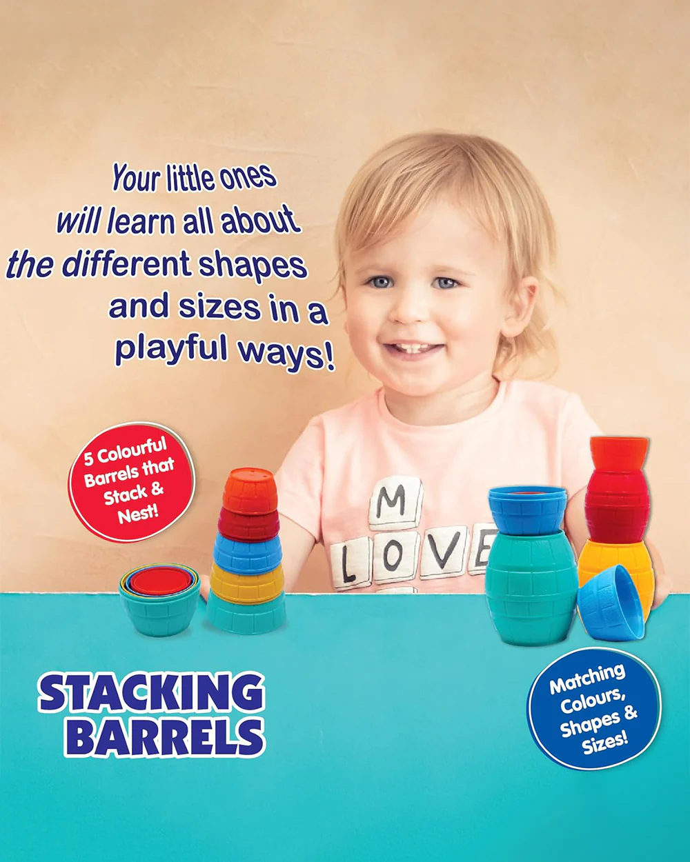 Funskool Giggles Stacking Barrels-Shape Sorter & Stacker-Learning & Educational Toys-12M+ - Image 4