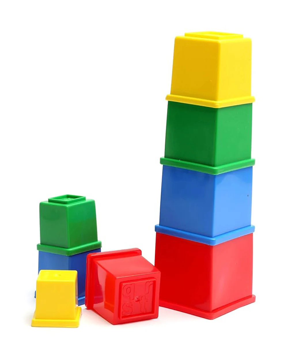 Funskool Giggles Stacking Cubes Shape Sorter and Stacker-Learning and Educational Toys-12M+ - Image 3