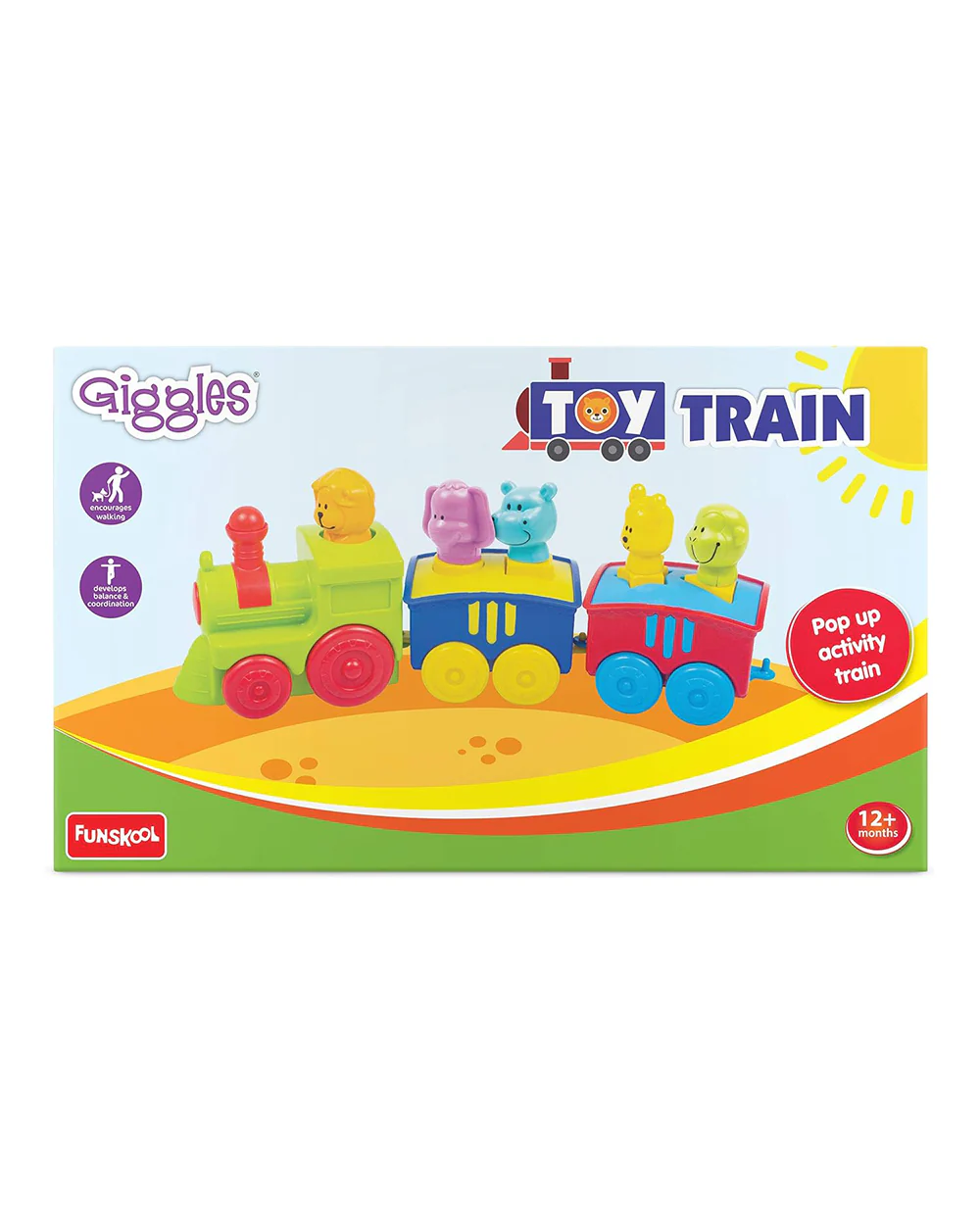 Funskool Giggles Toy Train-Vibrant Colors-Enhances Motor Skills & Hand Eye Coordination-Non Toxic-Push & Pull Toy-9M+ - Image 4