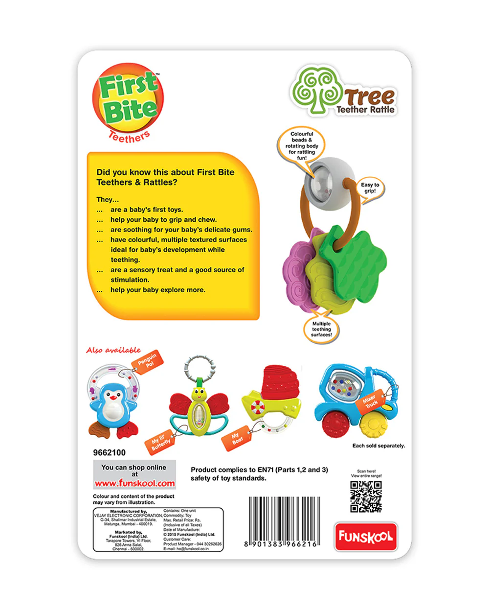 Funskool Giggles Tree Teether Rattle Toy-For Infants - Image 3