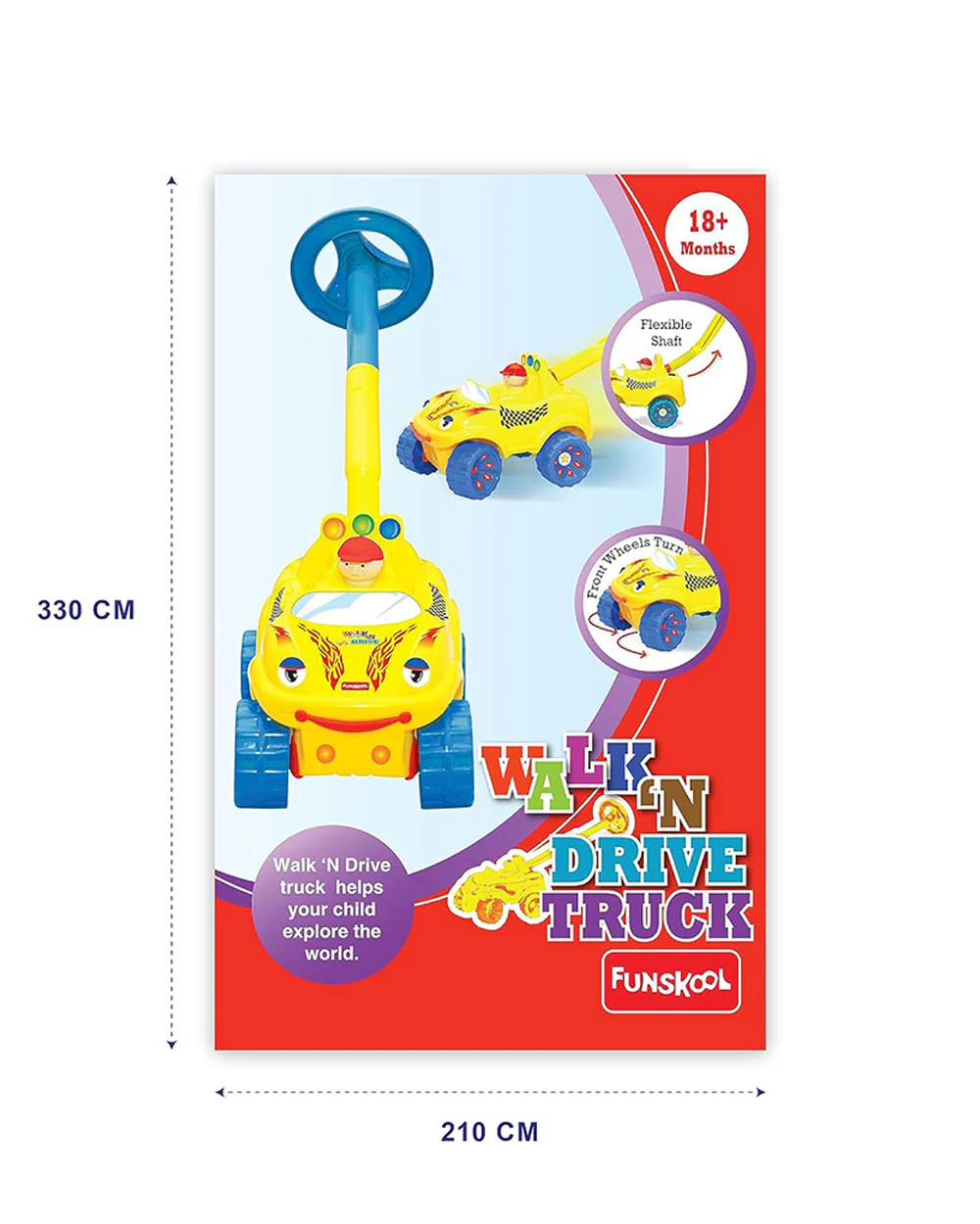 Funskool Giggles Walk N Drive-Easy To Assemble-Encourages Child To Walk-Push & Pull Toy-Yellow-9M+ - Image 7