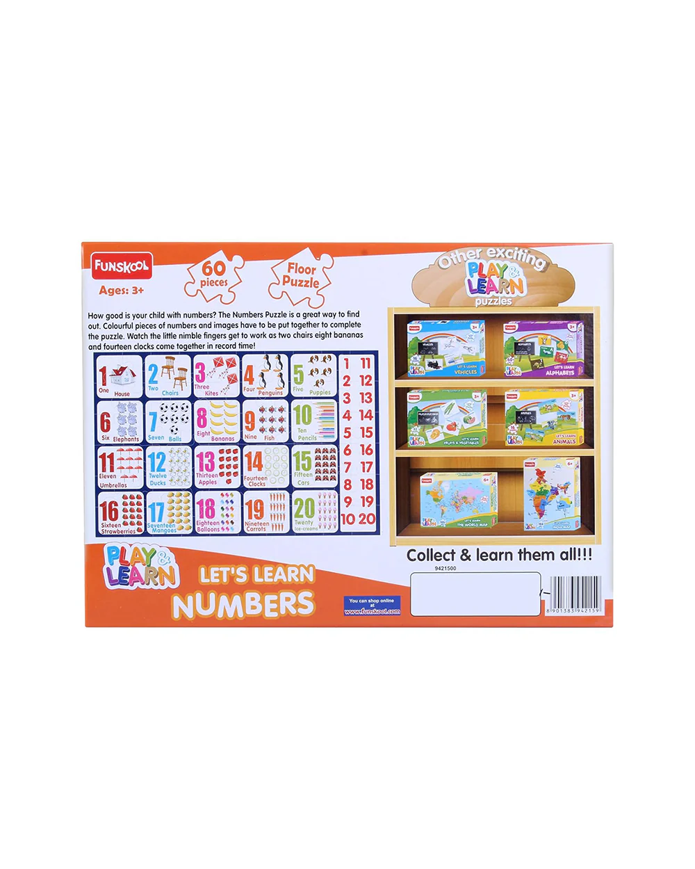Funskool Play & Learn Numbers Puzzle-60 Pieces-Learning & Educational Toys-24M+ - Image 3