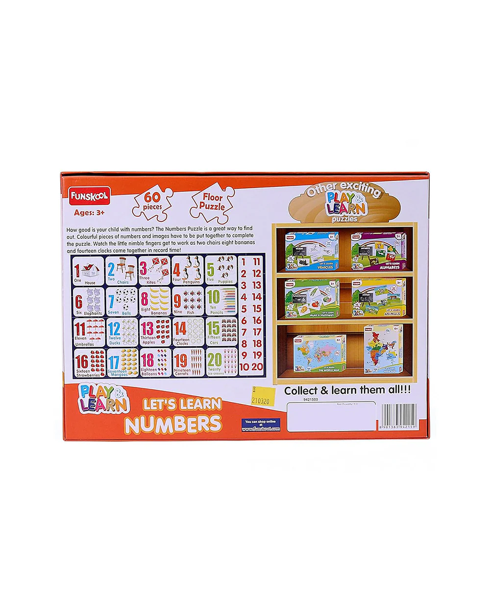 Funskool Play & Learn Numbers Puzzle-60 Pieces-Learning & Educational Toys-24M+ - Image 5