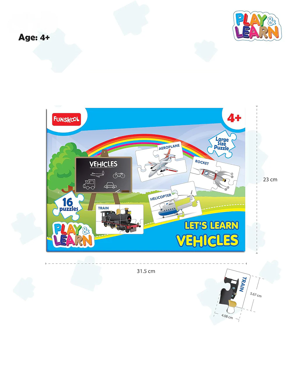 Funskool Play & Learn Transport Puzzle-16 x 4 Pieces-Learning & Educational Toys-24M+ - Image 6