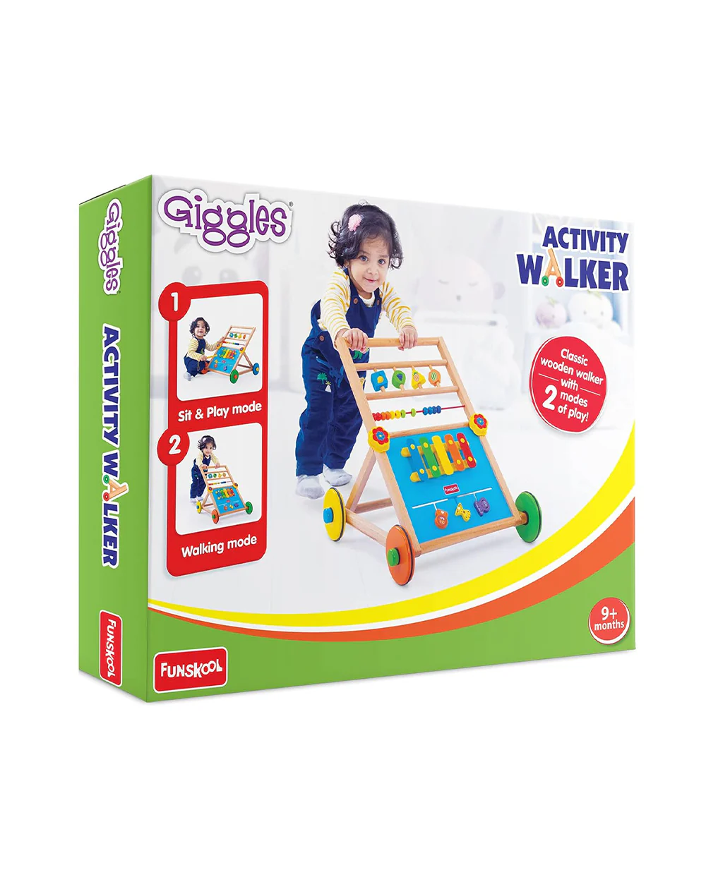 Giggles Baby Activity Walker-Wooden Push Walker-Develops Motor Skills-9M to 3Y - Image 2