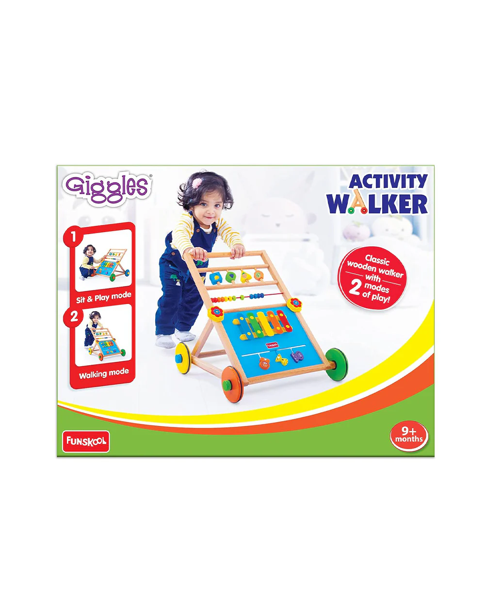Giggles Baby Activity Walker-Wooden Push Walker-Develops Motor Skills-9M to 3Y - Image 3
