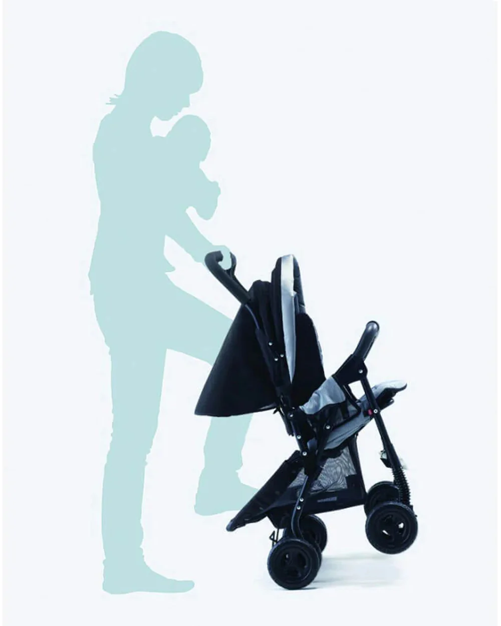 Graco Duosport XI Twin Baby Stroller-Adjustable Recline-Large Capacity Bottom Basket-1M to 3Y (Upto 15Kg Per Seat)-Black - Image 7