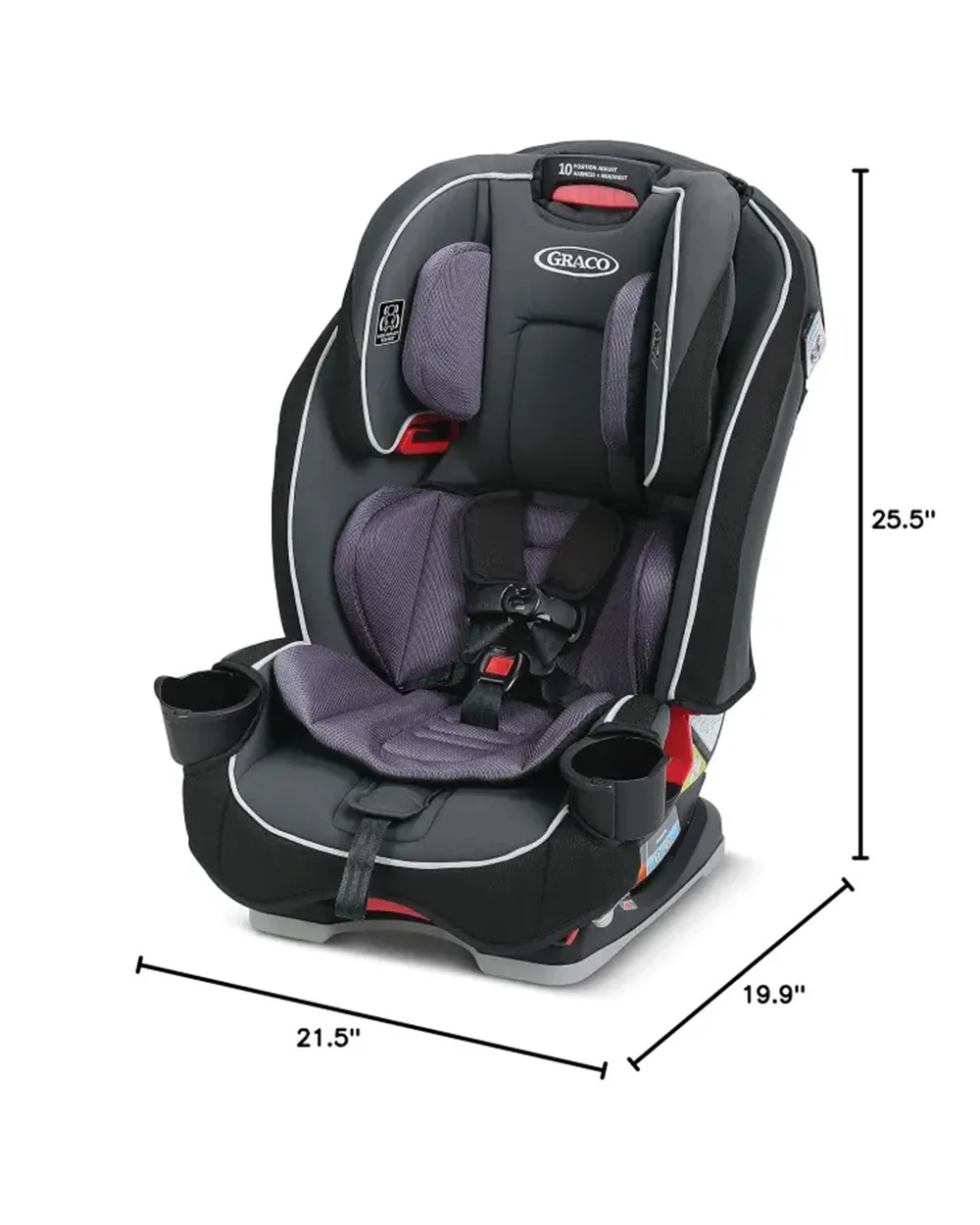 Graco Sequel 65 Baby Car Seat-Convertible (Front & Rear Facing)-6 Position Recline and 10 Position Adjustable Headrest-For 0 to 10Y (Upto 30Kg)-Anabele - Image 10