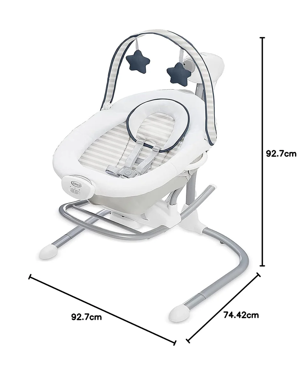 Graco Soothe 'n Sway LX Swing & Bouncer-3 Position Recline-With Carry Handles-For Infants-Alex - Image 6