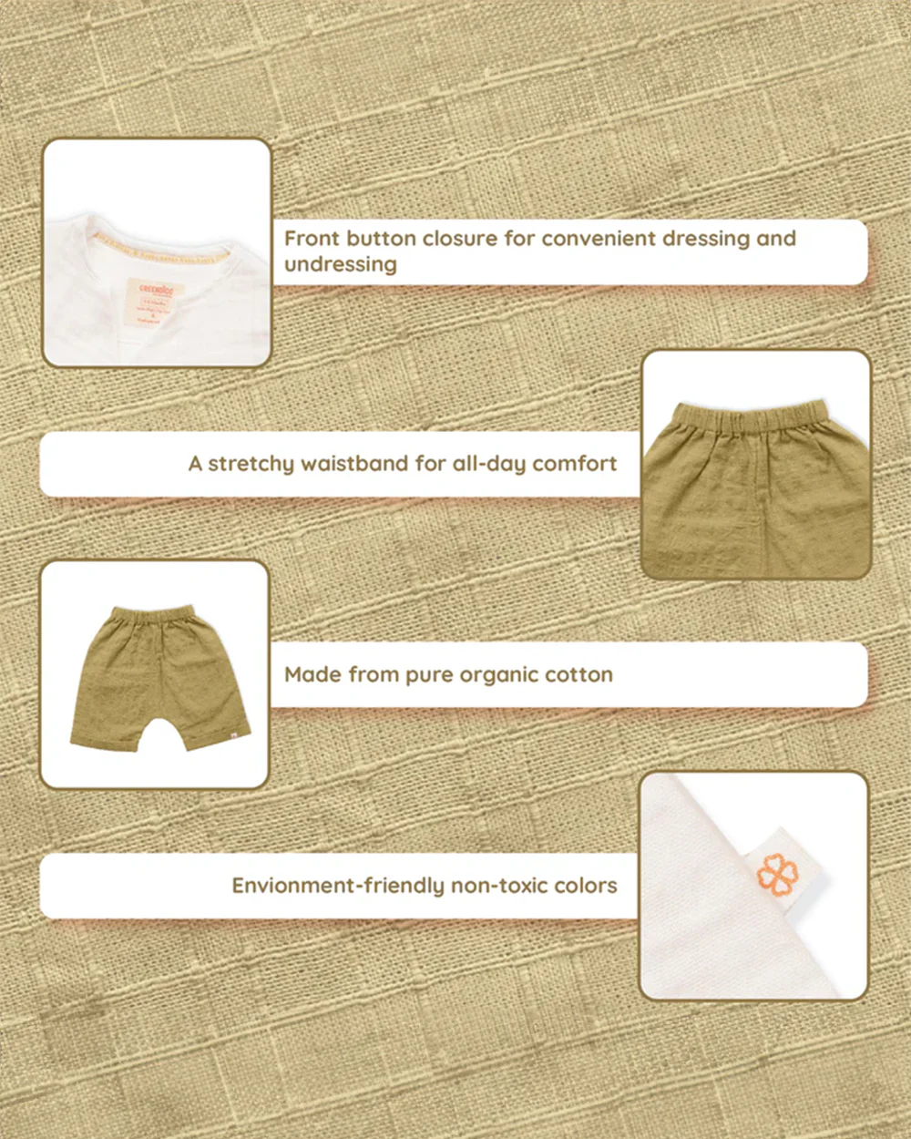 Greendigo White & Sage Green Coord Set-Snowflake-100% GOTS Certified Organic Cotton-For Infants - Image 9