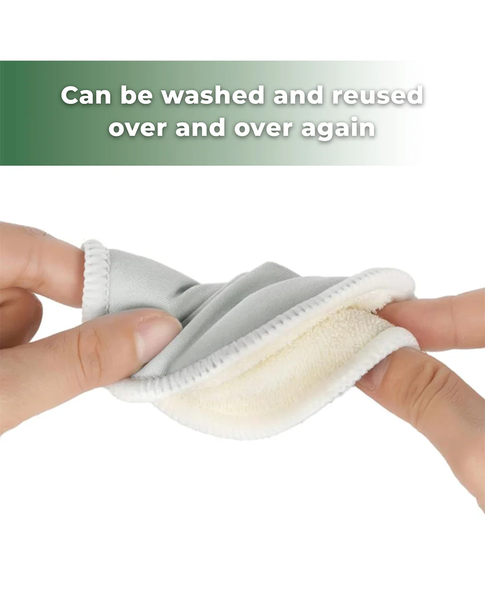 Haakaa All Day Reusable Nursing Pads With Washing Bag-Contoured Cone Shape-Made with Soft Bamboo & Absorbent Microfibre-Grey & White-Pack of 8 - Image 9