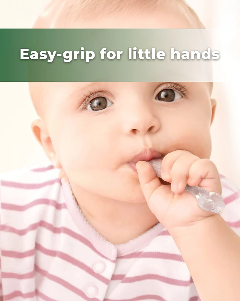 Haakaa Contoured Silicone Baby Toothbrush-With Gentle Silicone Bristles & Easy-Grip Handle-White - Image 13