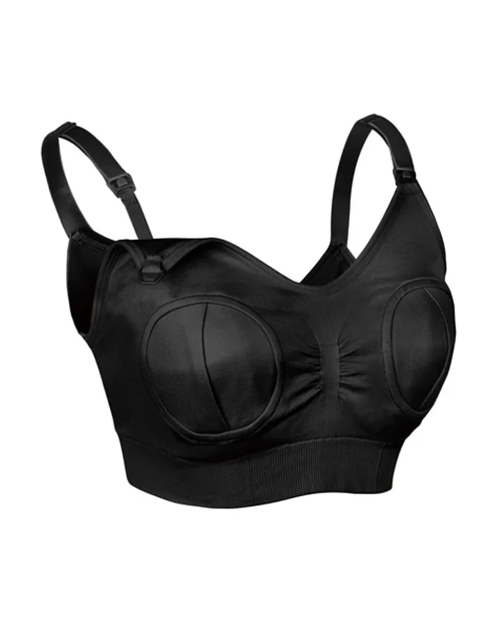 Haakaa Hands-Free Pumping & Nursing Bra-Soft and wireless-Front Clasps-Full Coverage-Black