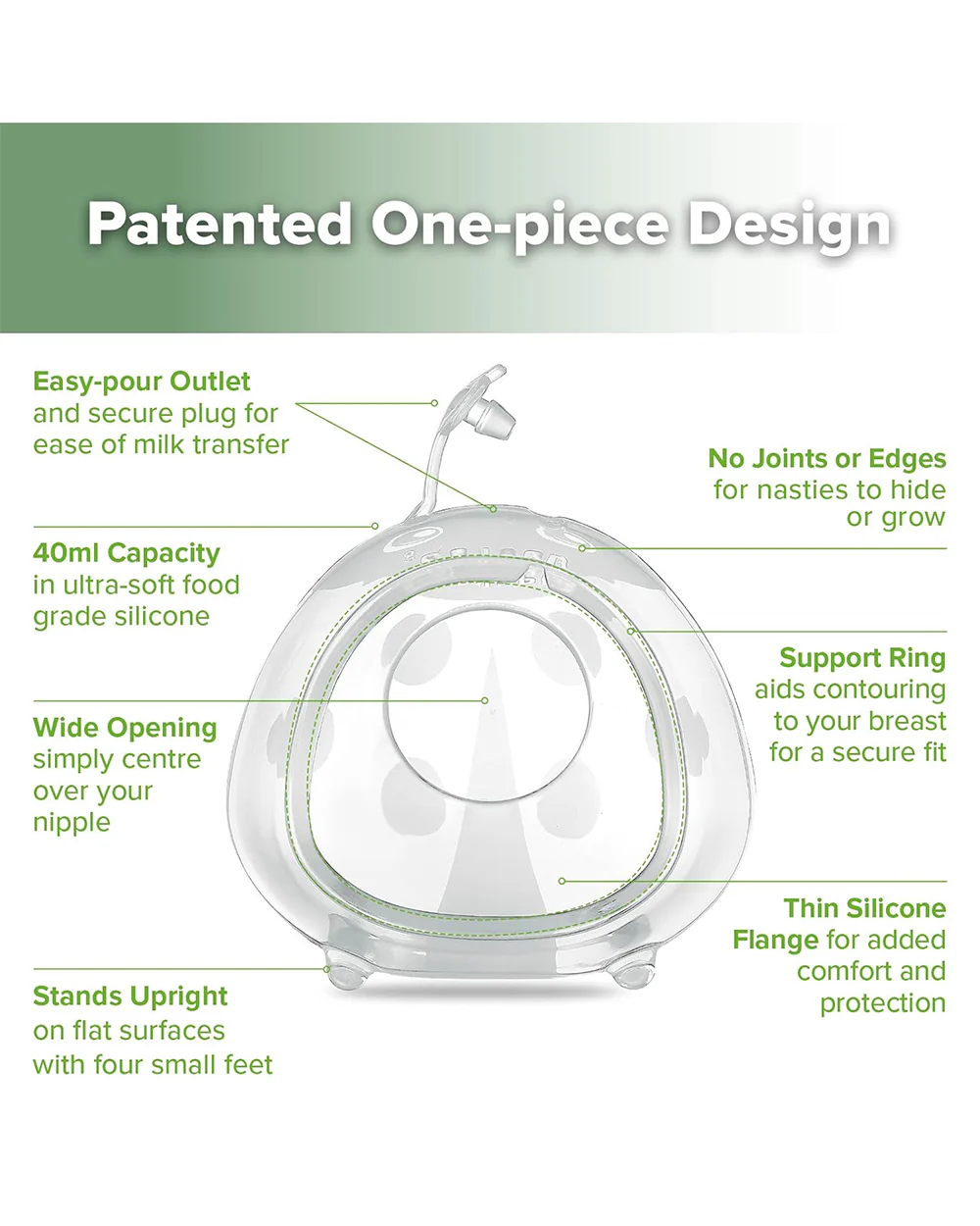 Haakaa Ladybug Silicone Breast Milk Collector-100% Medical Grade Silicone-One-piece Design with No Joints-40ml - Image 4