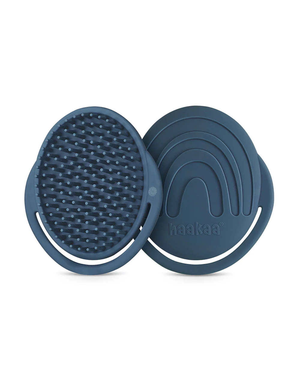 Haakaa Silicone Bath Brush-Hypoallergenic & Super Soft Bristles-Steel Blue