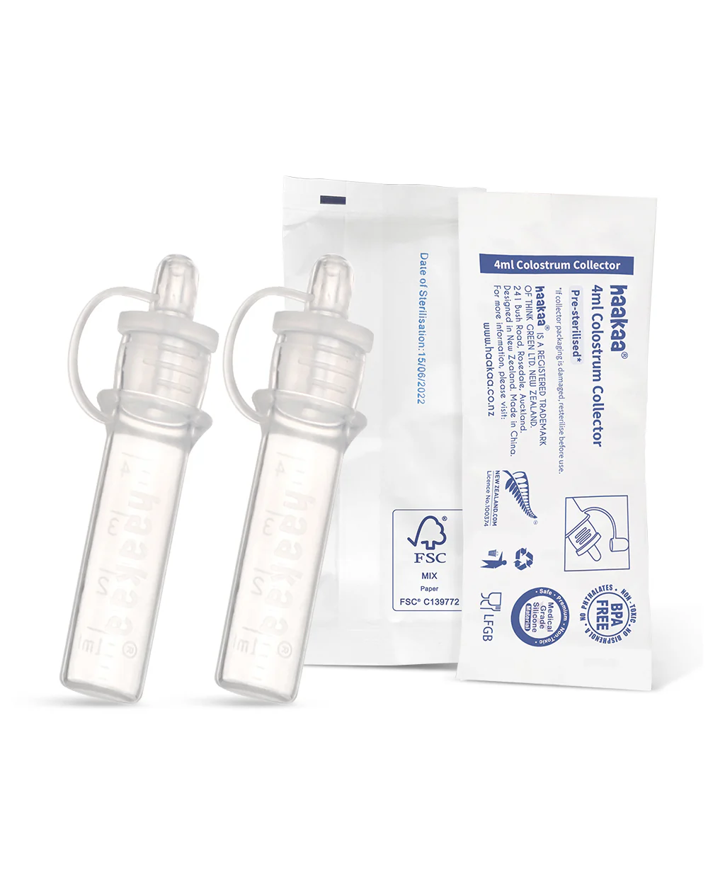 Haakaa Silicone Pre-sterilised Colostrum Collector-100% Medical-grade Silicone-Leakproof & Reusable-Pack of 2-4ml - Image 3