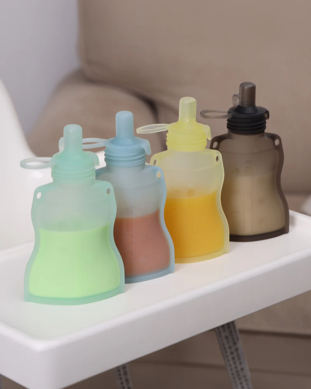 Haakaa Silicone Yummy Pouch-Food Feeder-Reusable Food Pouch with Drinking Straw-Freezer & Microwave Safe-130ml-6M+ - Image 11