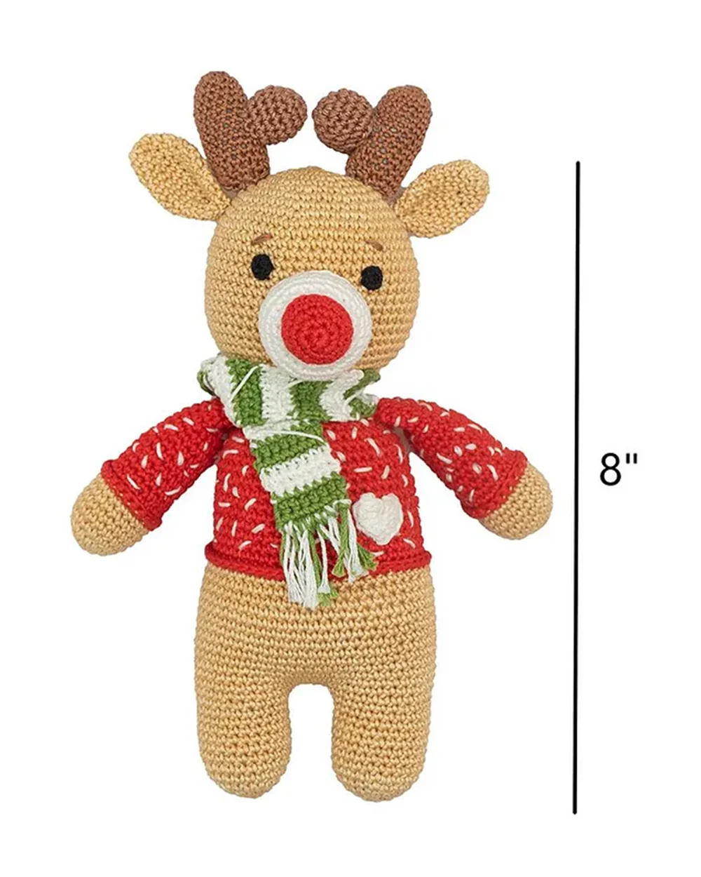 Happy Threads Handcrafted Amigurumi Christmas Soft Toy-Dapper Reindeer-Easily Washable-Handcrafted-Plush Cuddly Toy For Newborn - Image 3