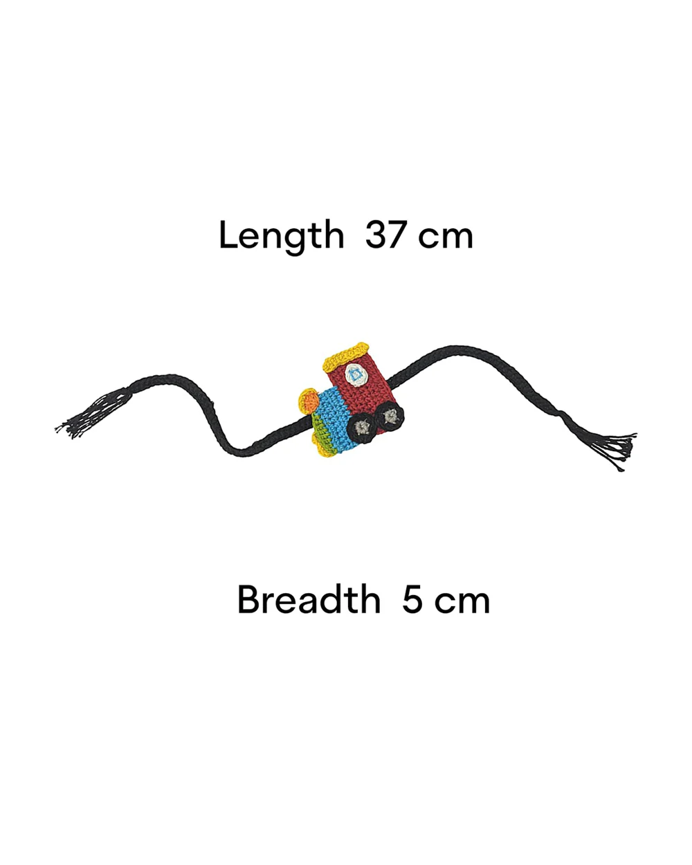 Happy Threads Exclusive Train Handmade Crochet Rakhi Band-For Infants - Image 4
