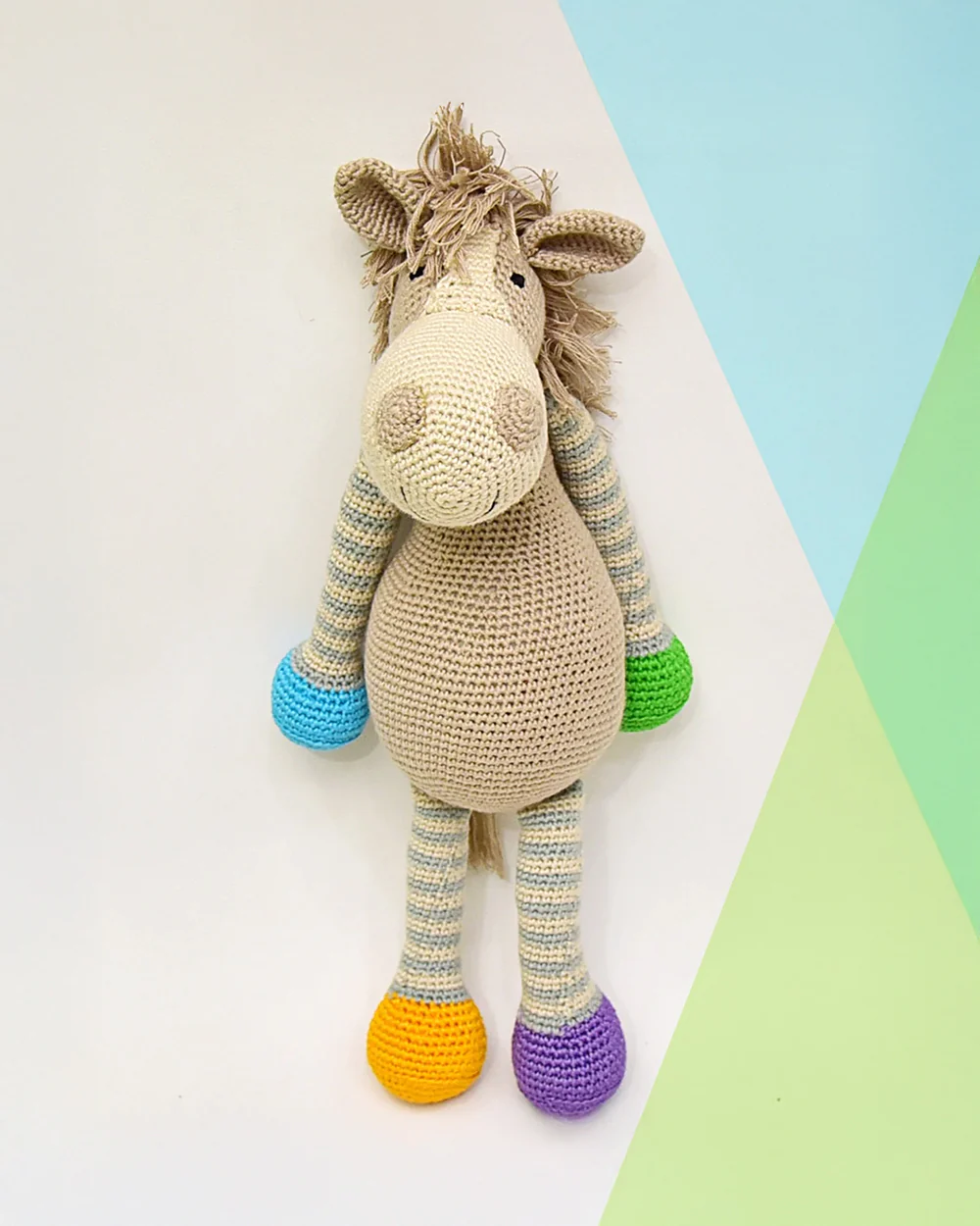 Happy Threads Handcrafted Amigurumi Soft Toy-Horse-Easily Washable-Handcrafted-Plush Cuddly Toy For Newborn - Image 2