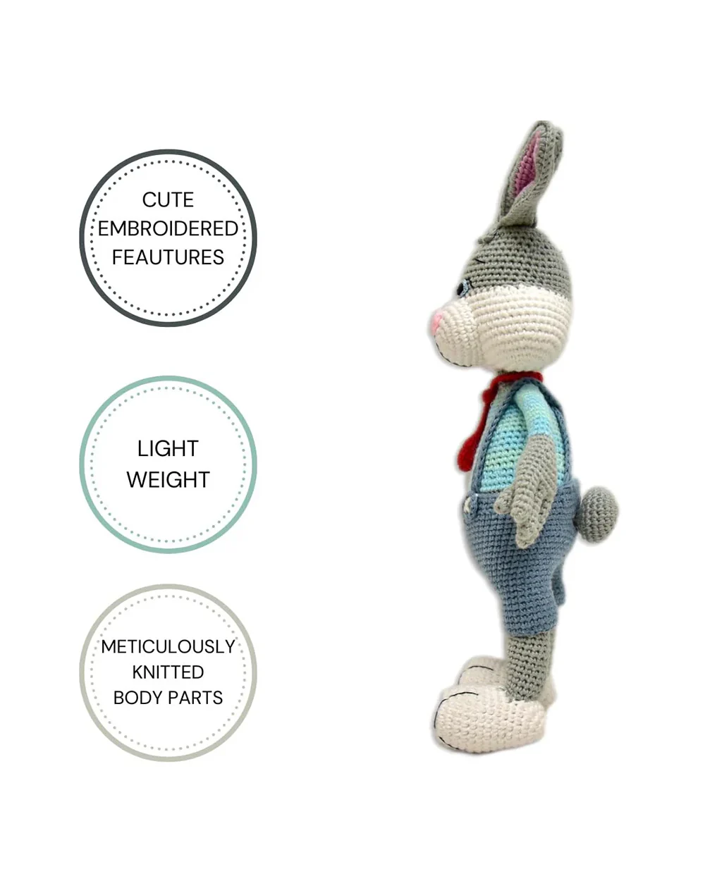 Happy Threads Jasper Bunny Soft Toy-Easily Washable-Plush Cuddly Toy For Newborn - Image 3