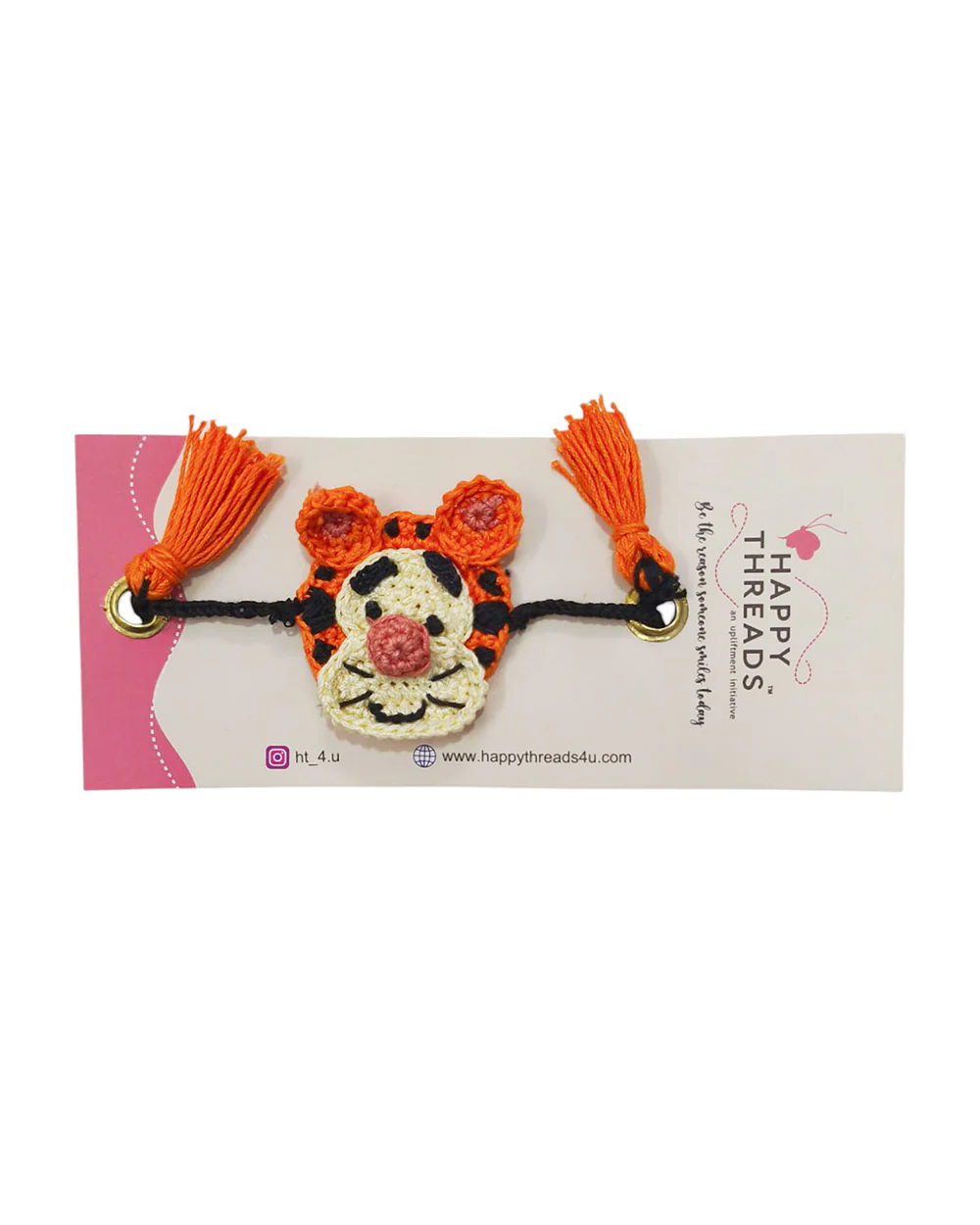 Happy Threads Tiger Handmade Crochet Rakhi Band-For Infants