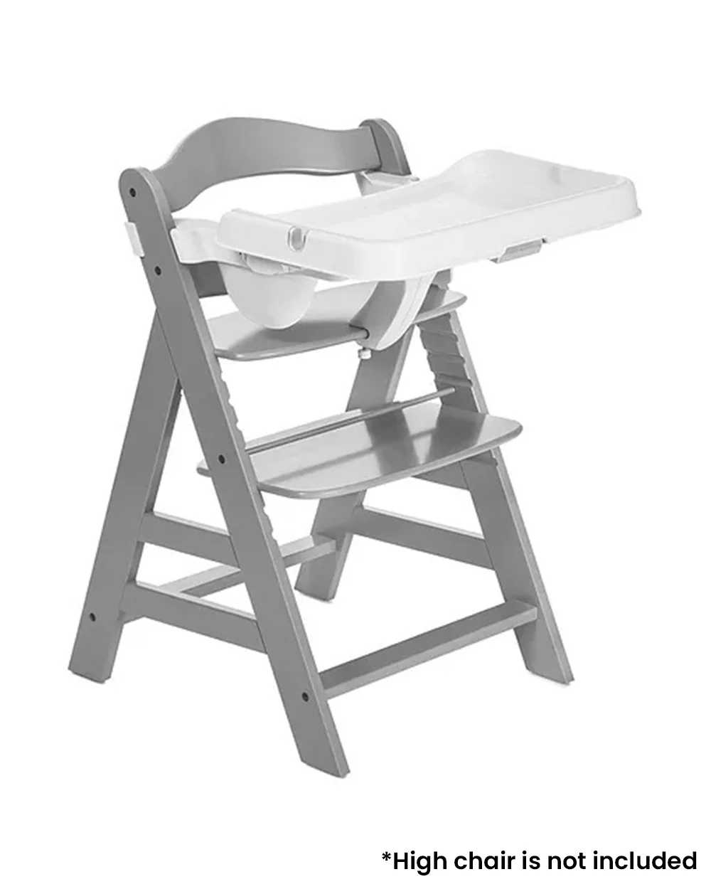 Hauck Alpha Tray-Adjustable in 3 Positions-With Anti Slide Protection-White - Image 3