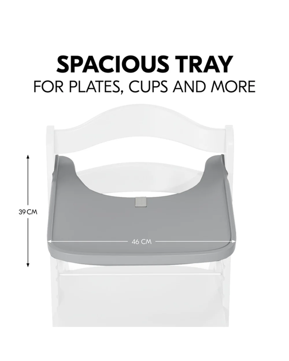 Hauck Alpha Wooden Tray-Overflow Protection-Spacious Tray-(Upto 15Kg)-Grey - Image 5