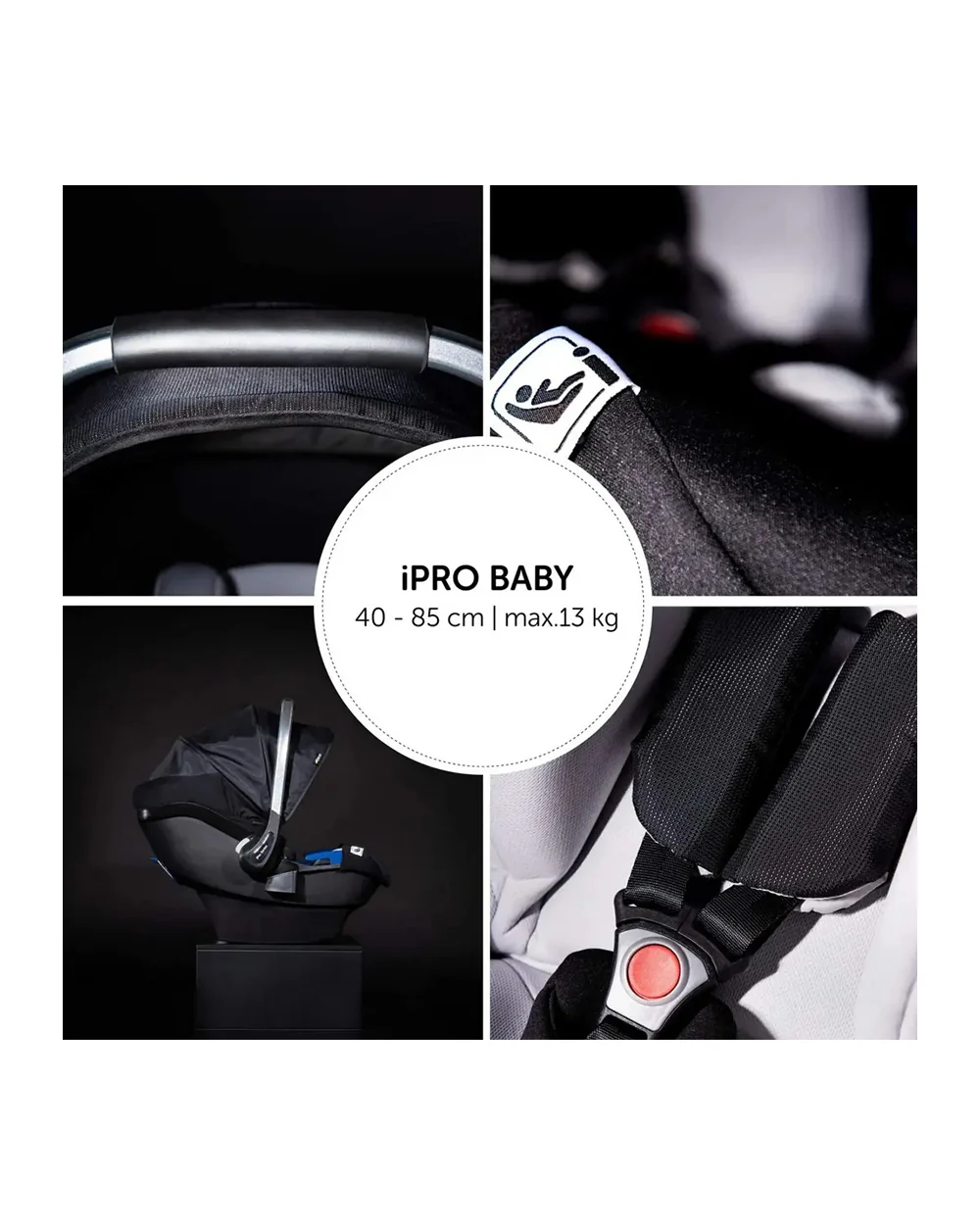 Hauck iPro Baby Car Seat-Rear Facing-With Side Impact Protection-For 0 to 9M (Upto 13Kg)-Denim - Image 7