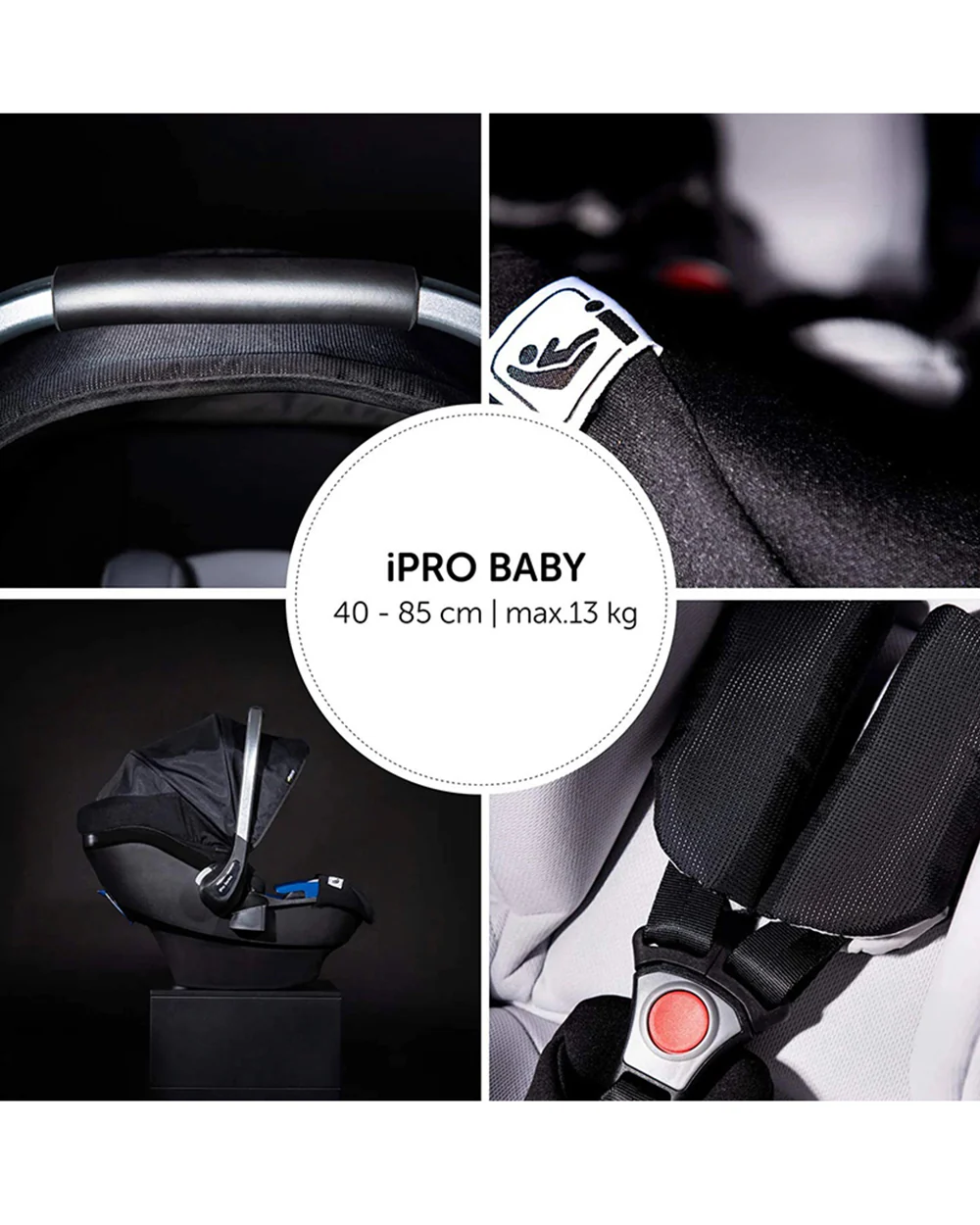 Hauck iPro Baby Car Seat-Rear Facing-With Side Impact Protection-For 0 to 9M (Upto 13Kg)-Lunar - Image 7