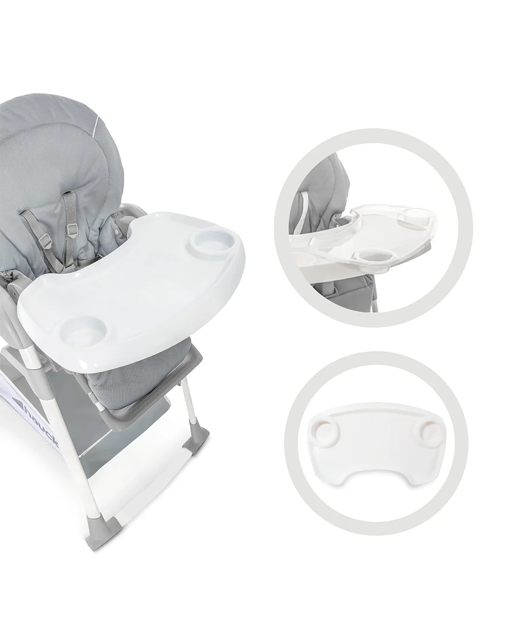 Hauck Sit N Relax 3in1 Baby High Chair-Feeding Chair, Bouncer & Toddler Seat-Adjustable and Removable Food Tray-For 0 to 3Y (Upto 15Kg)-Grey - Image 6