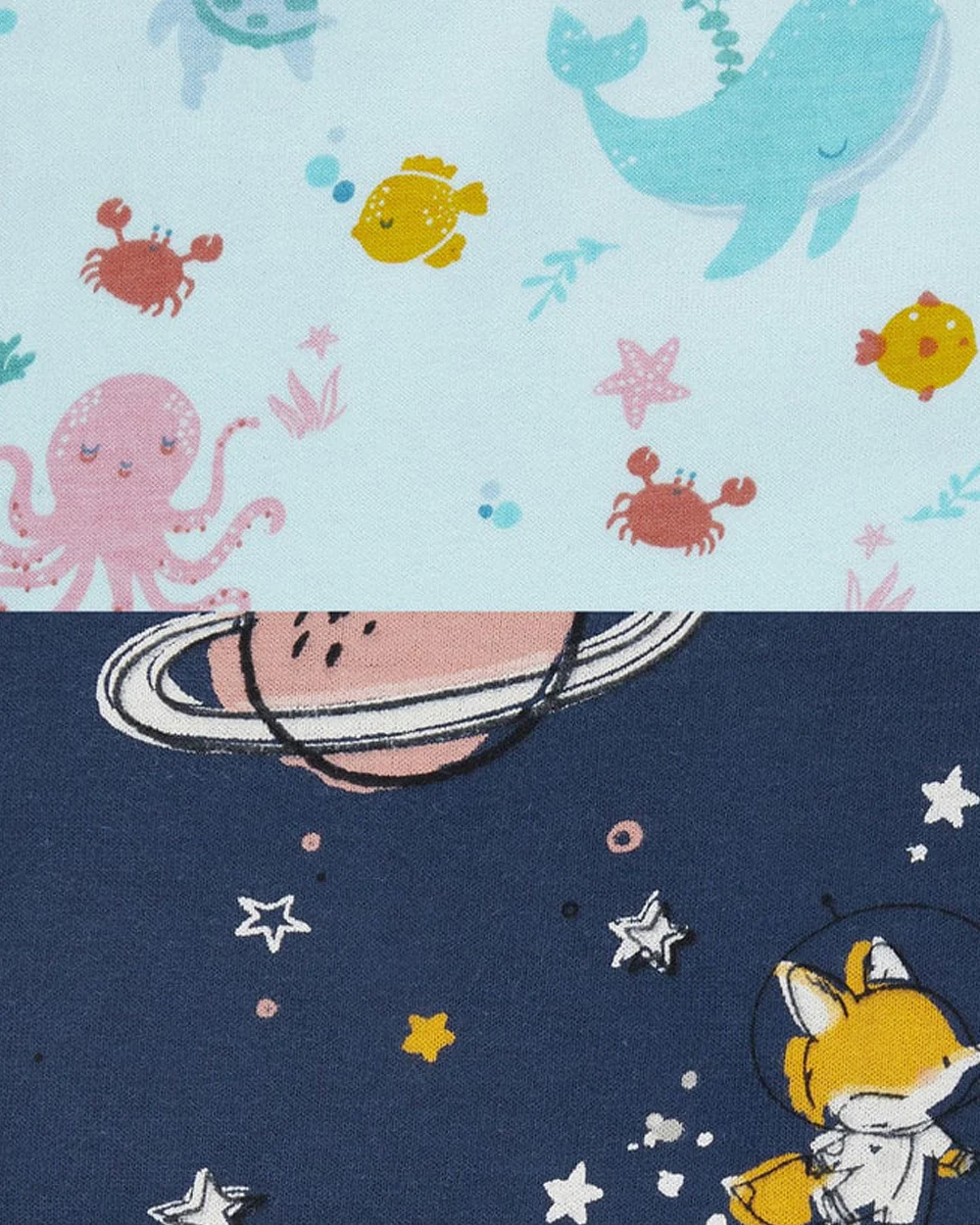 Haus & Kinder 100% Cotton Muslin Burp Cloth-Super Absorbent-Pack of 2-Galaxy Lagoon-For Infants - Image 2