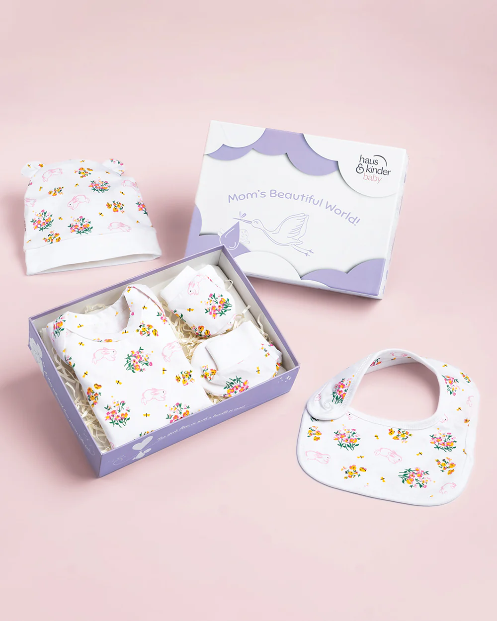 Haus & Kinder Adorable Hippity Hop Attire Gift Set-Pack of 5-Gift For Baby Shower & Baby Birthday - Image 2