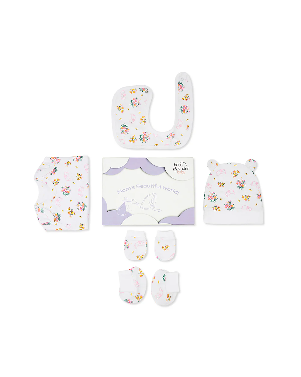 Haus & Kinder Adorable Hippity Hop Attire Gift Set-Pack of 5-Gift For Baby Shower & Baby Birthday - Image 3