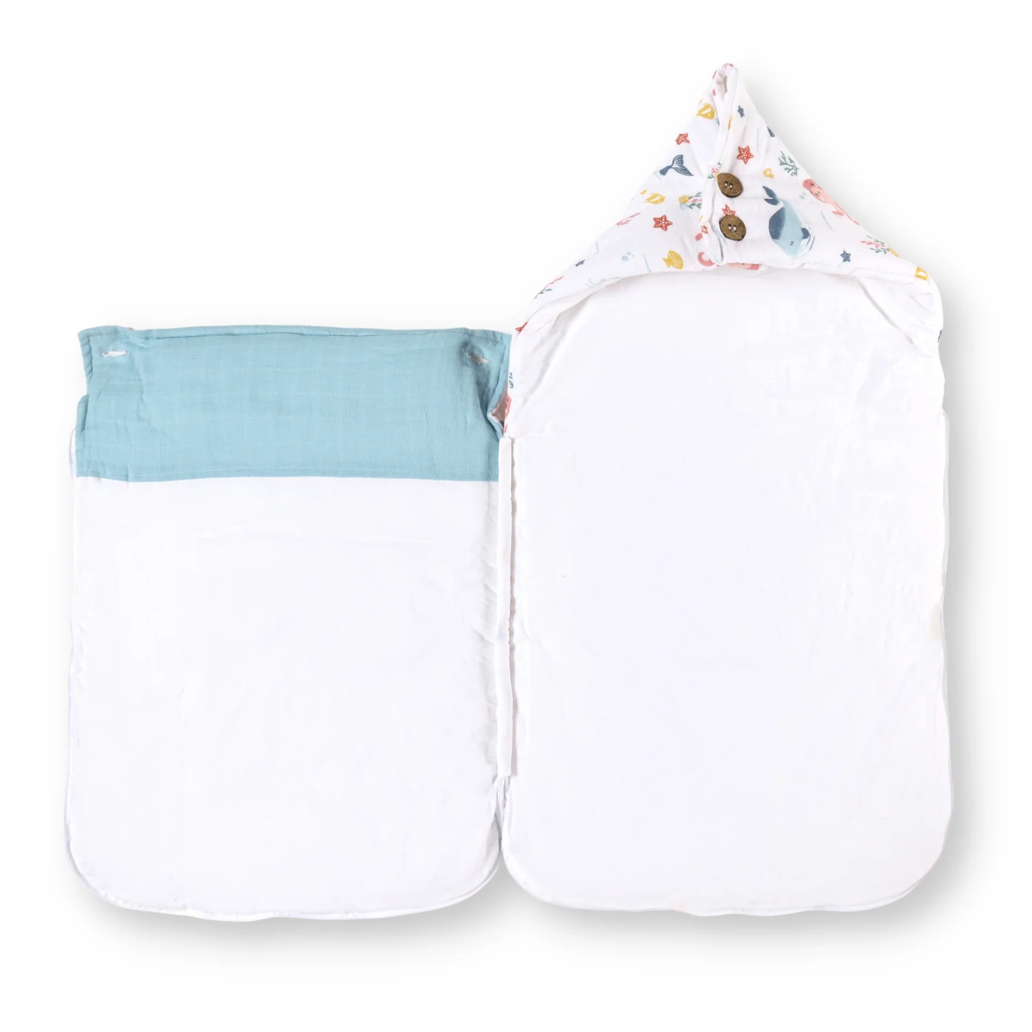 Haus & Kinder 100% Cotton Muslin-Vitamin Sea-Baby Carrier Nest Cum Sleeping Bag-Newborn Bed(0-12M) - Image 5