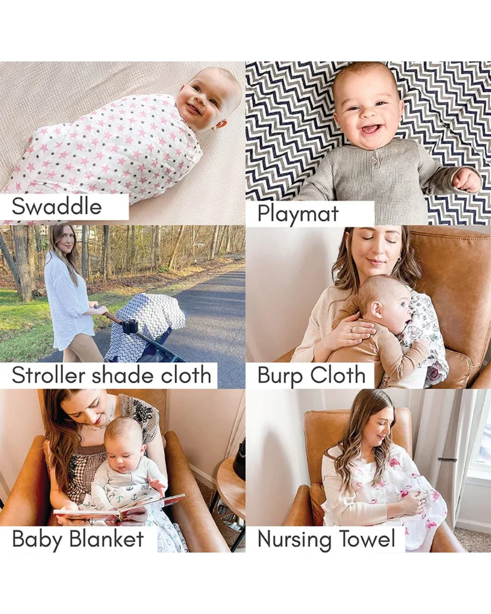 Haus & Kinder Fruit & Brute Swaddle-100% Cotton Muslin-Pack of 4-Infant Wraps - Image 13