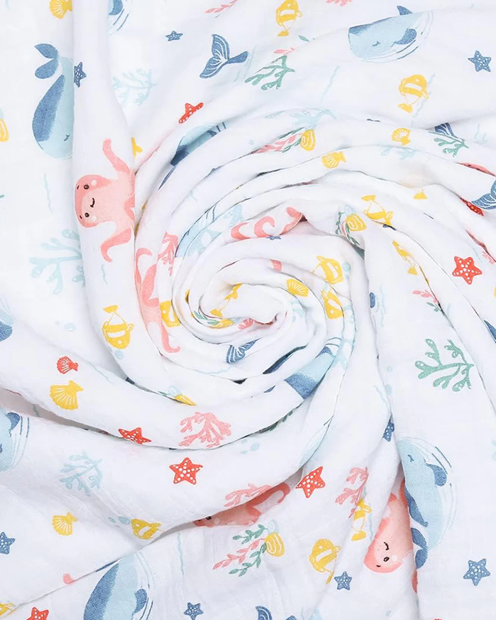Haus & Kinder Reversible Vitamin Sea Muslin Baby Blanket-100% Cotton Muslin-For Infants - Image 3