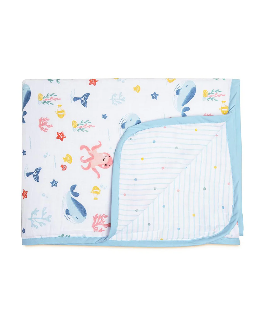 Haus & Kinder Reversible Vitamin Sea Muslin Baby Blanket-100% Cotton Muslin-For Infants - Image 6