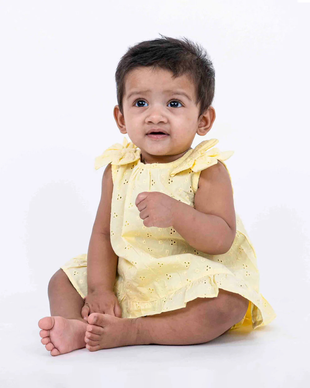 Haus & Kinder Yellow Frock Dress-Solid-Cotton-For Infants - Image 8