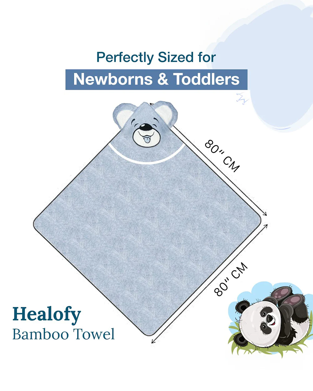 Healofy Naturals Baby Hooded Bath Towel-100% Organic Bamboo Cotton-Snowy Polar Bear - Image 5