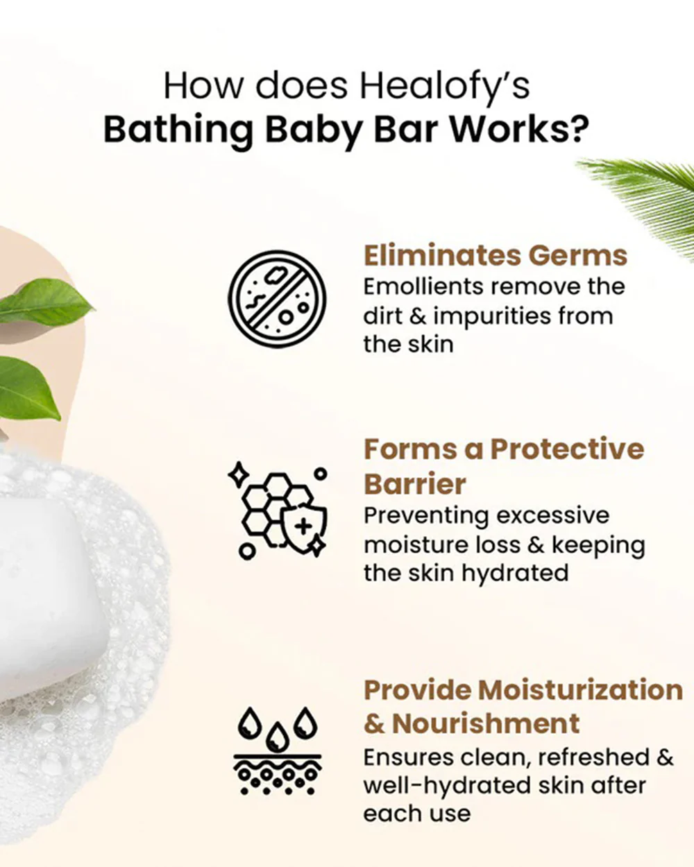 Healofy Naturals Extra Moisturising Baby Soap Bar-With Kokum Butter & Almond Oil - Image 4