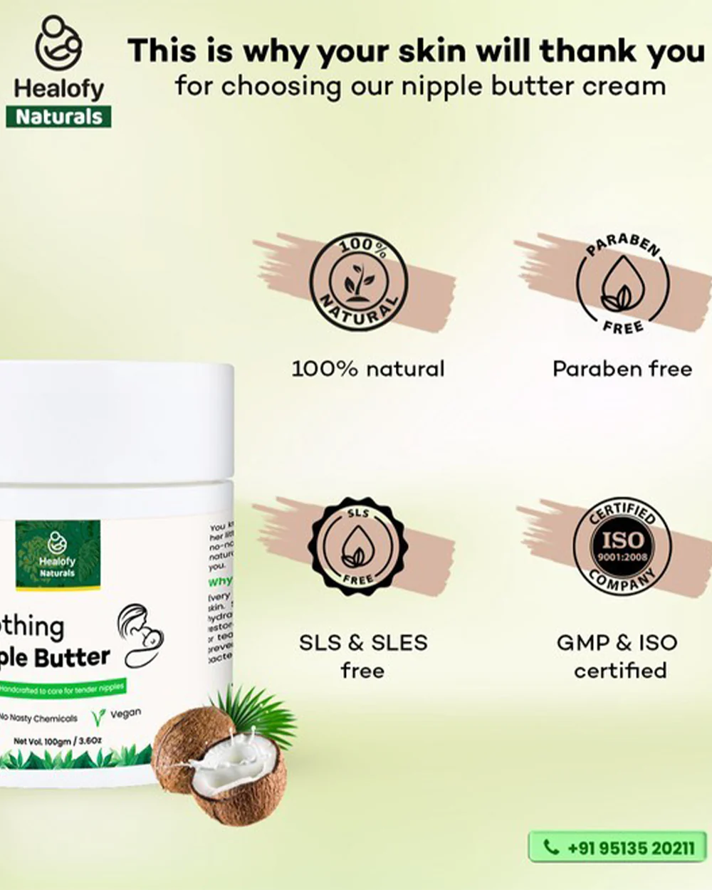 Healofy Naturals Soothing Nipple Butter-For Sore & Cracked Nipples-Breastfeeding Safe - Image 7