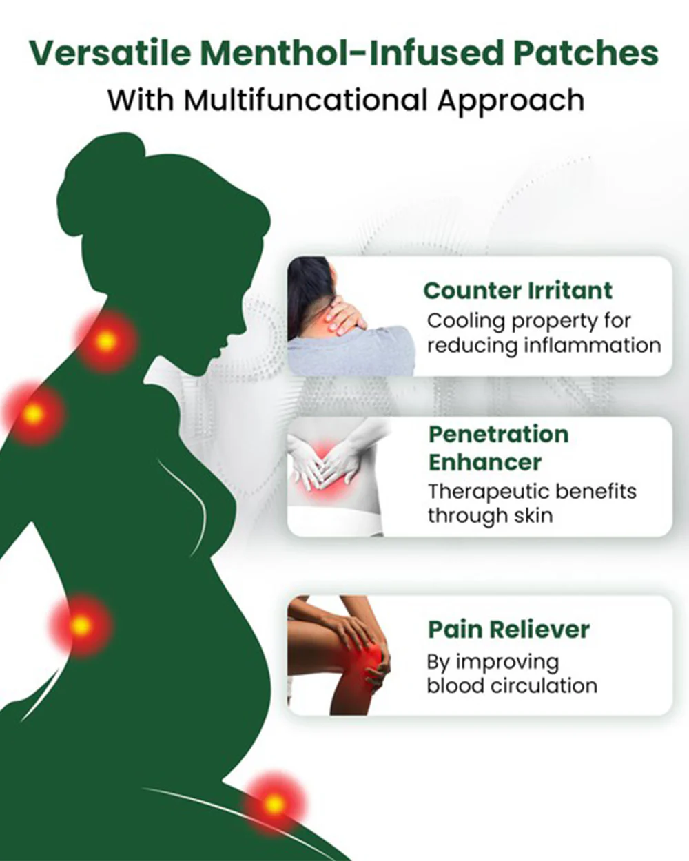 Healofy Naturals Sore Muscle Patch-Pregnancy Pain Relief Therapy-Count-5 Patches - Image 3