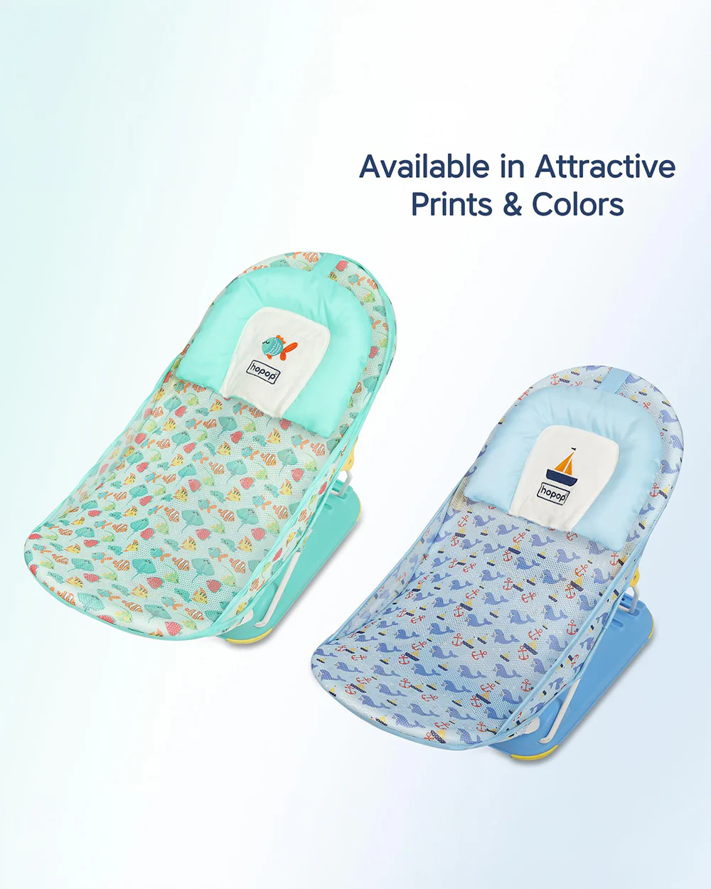 Hopop Baby Bather-With 3 Position Recline & Removable Head Rest-0 to 12M-Blue - Image 6