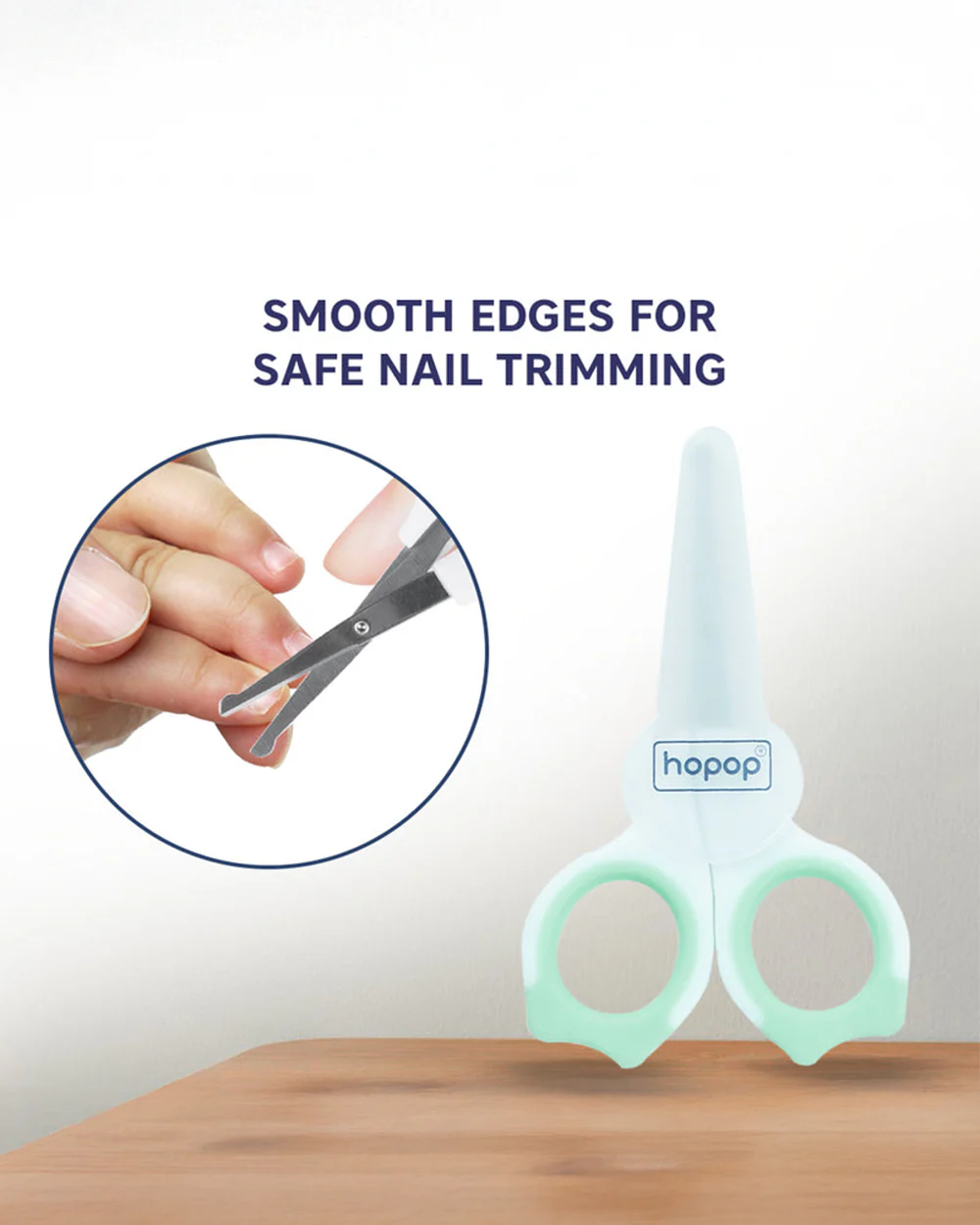 Hopop Baby Nail Scissor-With Rounded Tips-0 to 12M-Green - Image 5